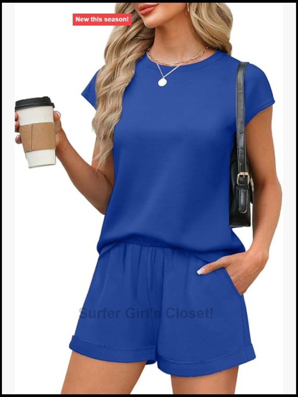 Cap Sleeve Shorts Lounge Set Casual Summer Travel 2 Piece